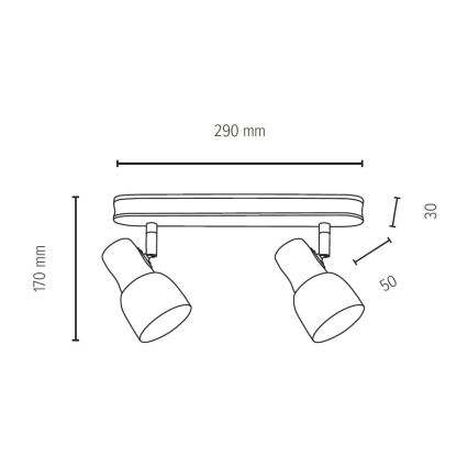 Foco SVANTJE 2xE14/40W/230V bétula - certificado por FSC