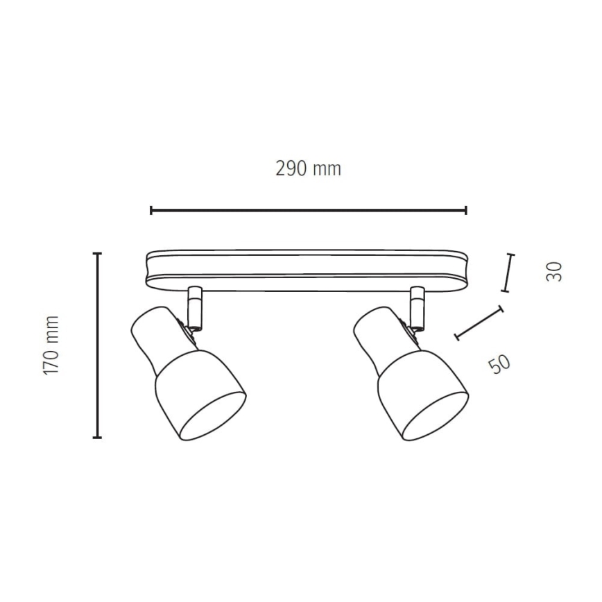 Foco SVANTJE 2xE14/40W/230V bétula - certificado por FSC