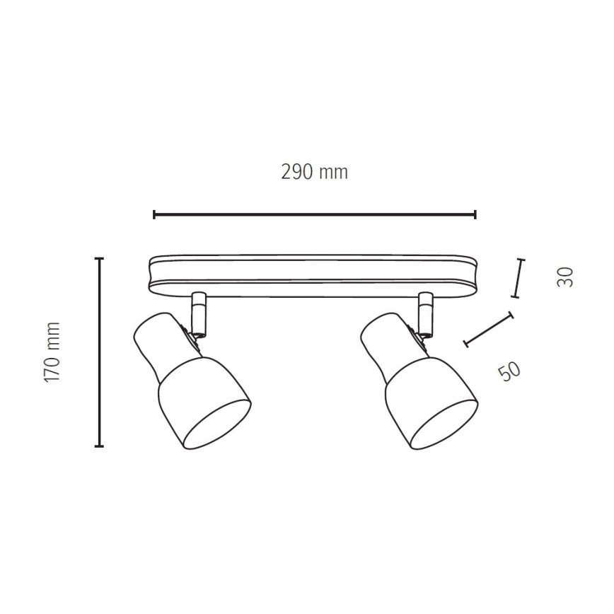 Foco SVANTJE 2xE14/40W/230V faia - certificado por FSC