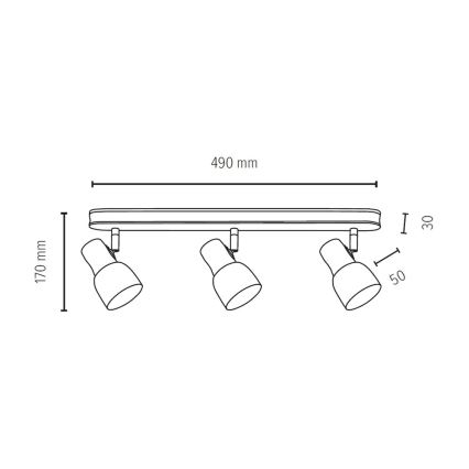 Foco SVANTJE 3xE14/40W/230V faia - certificado por FSC
