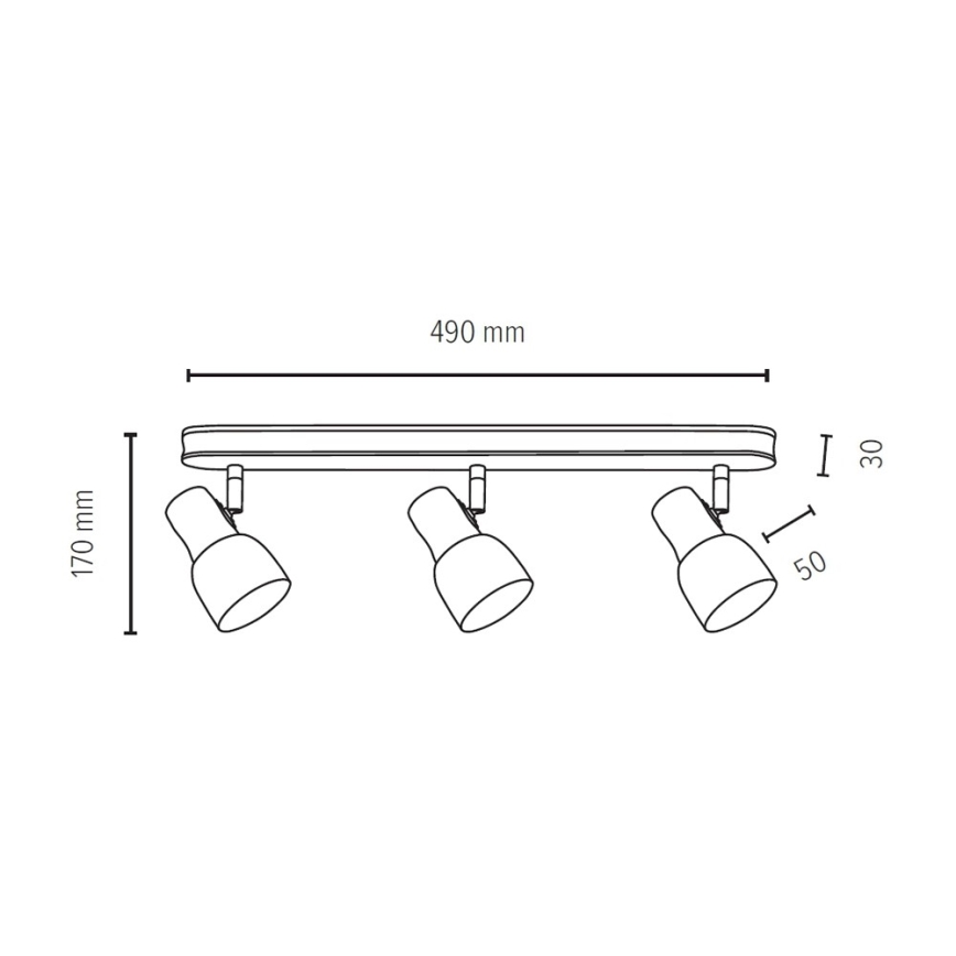 Foco SVANTJE 3xE14/40W/230V faia - certificado por FSC