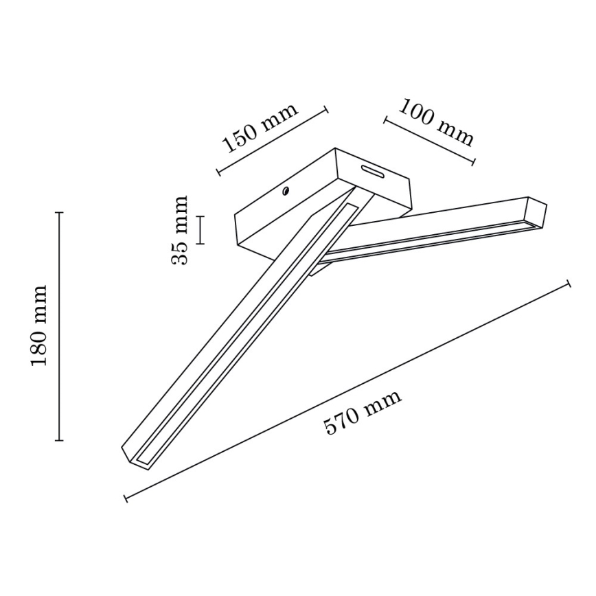 Candeeiro  integrado LED LINUS 2xLED/4,5W/230V carvalho mate