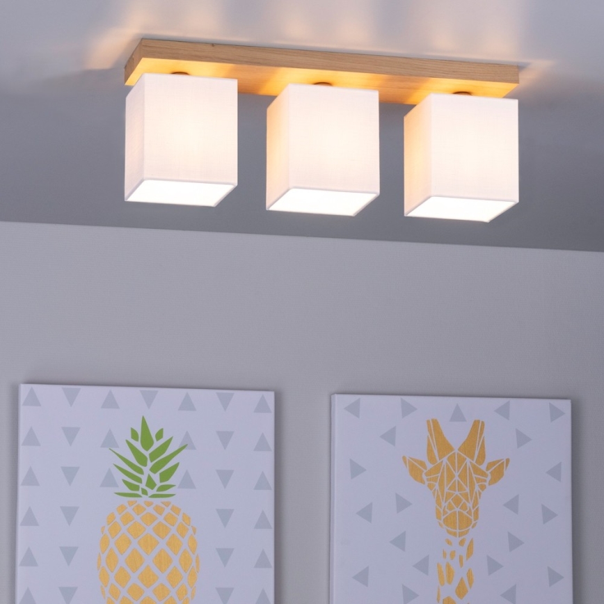 Iluminação de teto INGER 3xE27/25W/230V carvalho - certificado por FSC