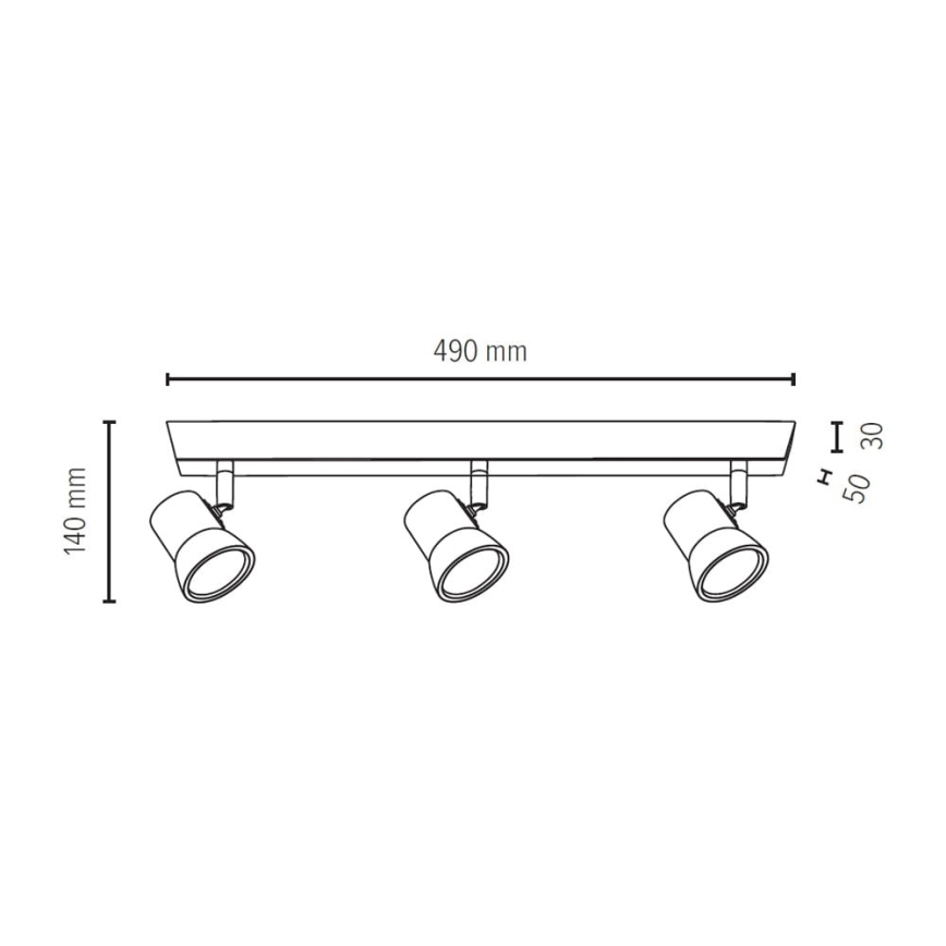 Foco LED VENLA 3xGU10/5W/230V carvalho - certificado por FSC