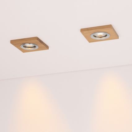 CONJUNTO 3x Focos de encastrar LED VITAR 1xGU10/5W/230V CRI 90 carvalho