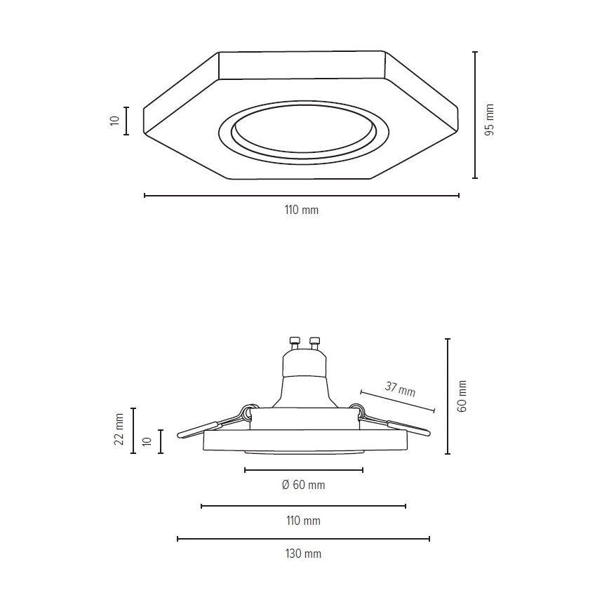 Foco de encastrar LED VITAR 1xGU10/5W/230V CRI 90 faia – FSC certificado