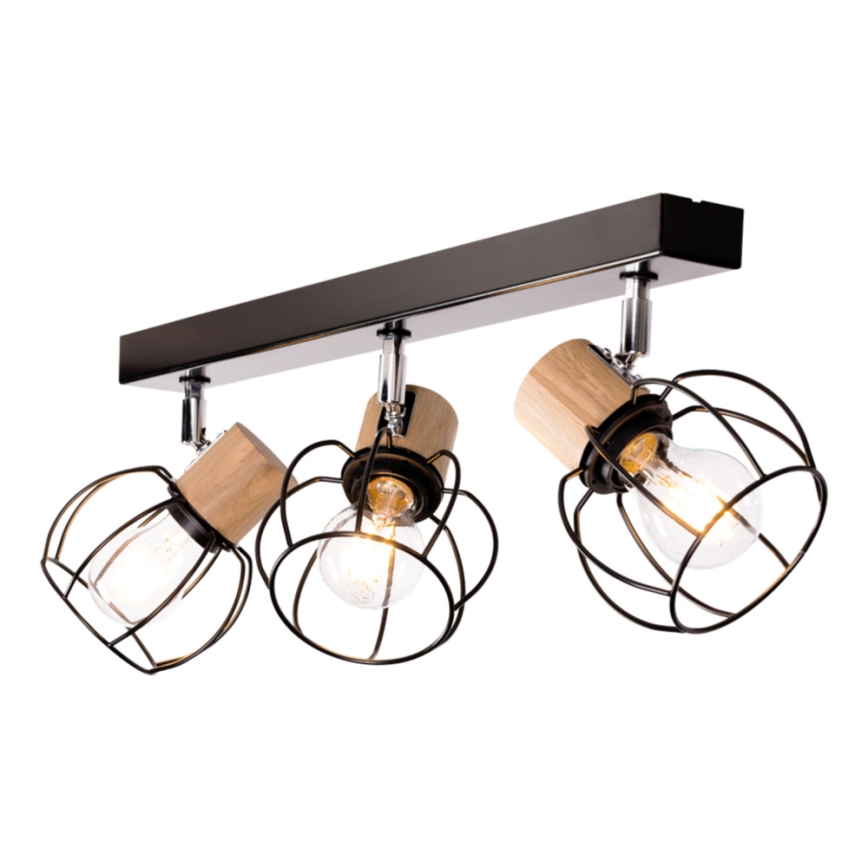 Foco de teto PHIPHI 3xE27/60W/230V carvalho - certificado por FSC