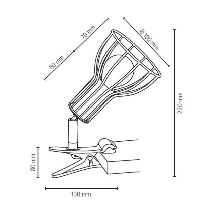 Candeeiro com um clip MEGAN 1xE14/40W/230V - certificado por FSC