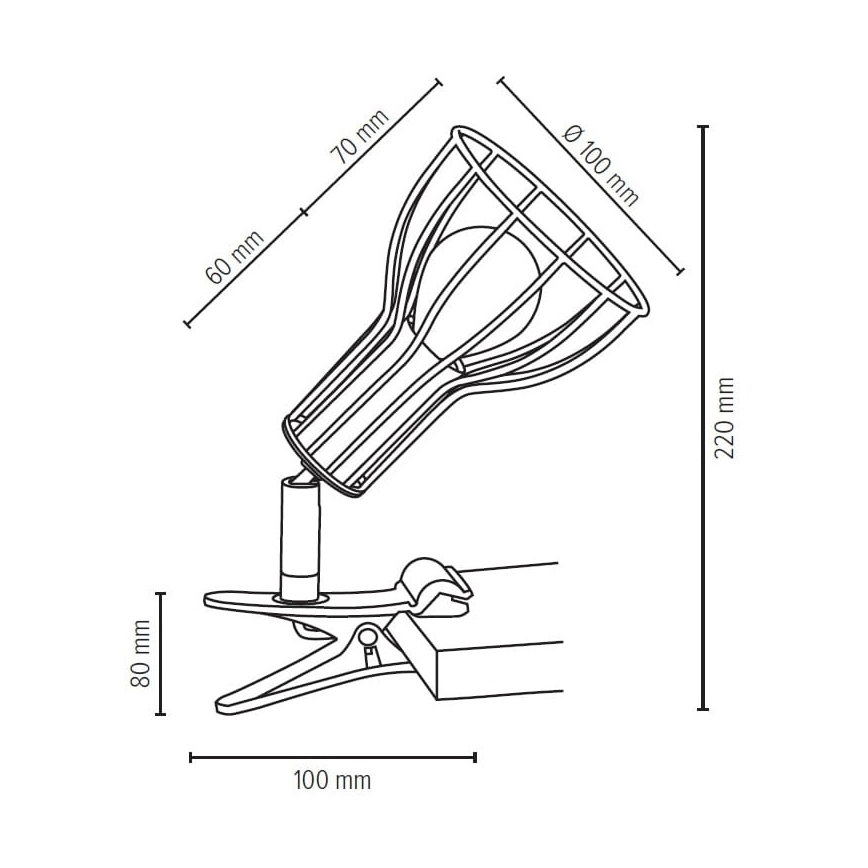 Candeeiro com um clipe MEGAN 1xE14/40W/230V - certificado por FSC