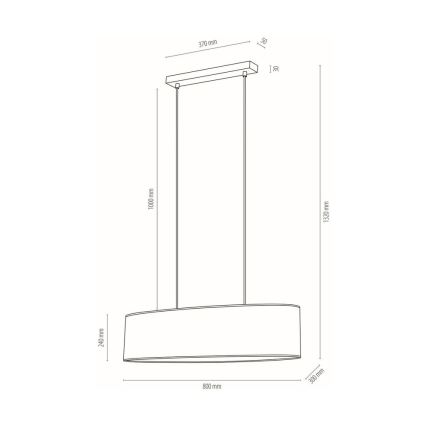 Candelabro suspenso BOHO 2xE27/40W/230V carvalho - certificado por FSC