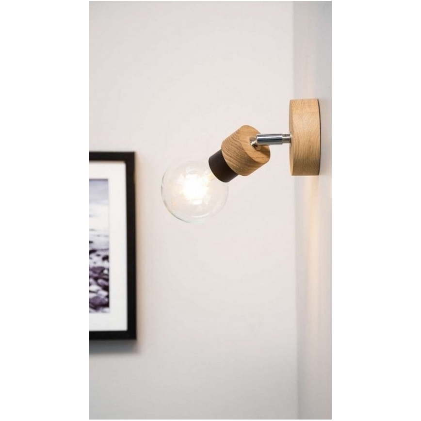 Foco de parede MARJOLAINE 1xE27/25W/230V carvalho - certificado por FSC