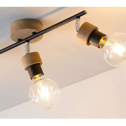 Foco MARJOLAINE 3xE27/25W/230V carvalho - certificado por FSC