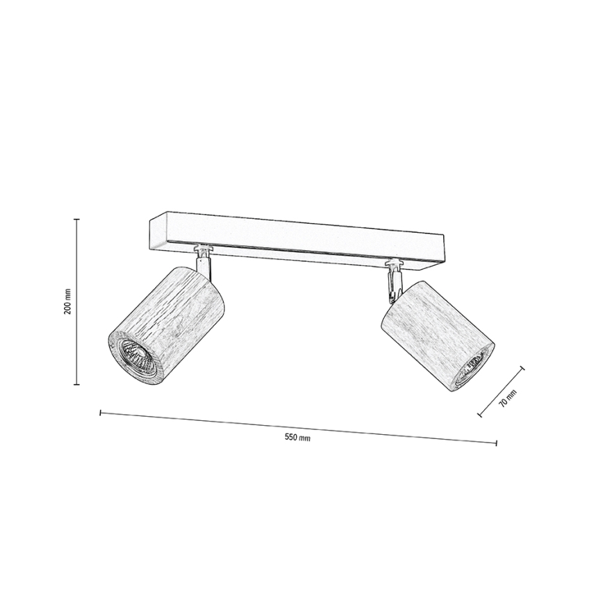 Foco de teto LED MATTI 2xGU10/5W/230V carvalho - certificado por FSC
