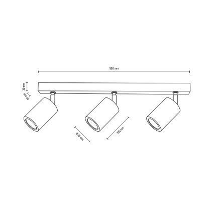 Foco de teto LED MATTI 3xGU10/5W/230V carvalho - certificado por FSC