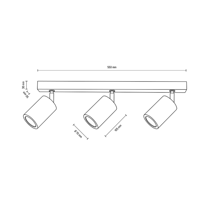 Foco de teto LED MATTI 3xGU10/5W/230V carvalho - certificado por FSC