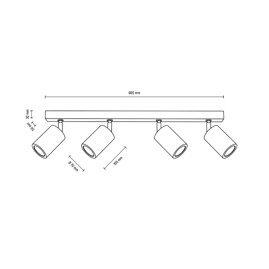 Foco de teto LED MATTI 4xGU10/5W/230V carvalho - certificado por FSC