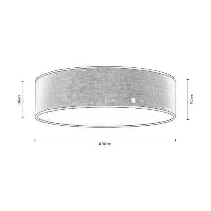 Iluminação de teto NEGRO 3xE27/25W/230V 38 cm - certificado por FSC