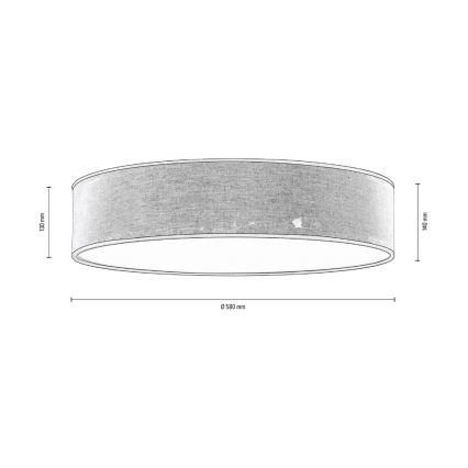 Iluminação de teto NEGRO 4xE27/25W/230V 58 cm - certificado por FSC