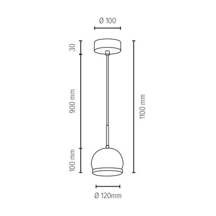 Candelabro suspenso LED BALL WOOD 1xGU10/5W/230V carvalho mate - certificado por FSC
