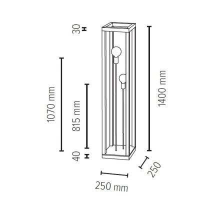 Candeeiro de piso KAGO 2xE27/60W/230V carvalho mate - certificado por FSC