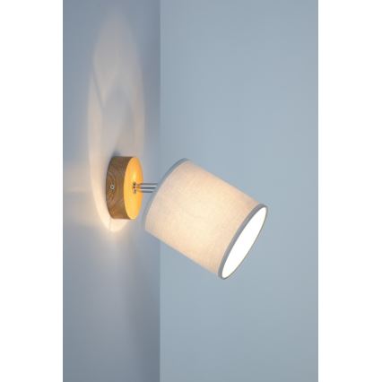 Foco de parede APRILLIA 1xE27/25W/230V carvalho cinzento - certificado por FSC