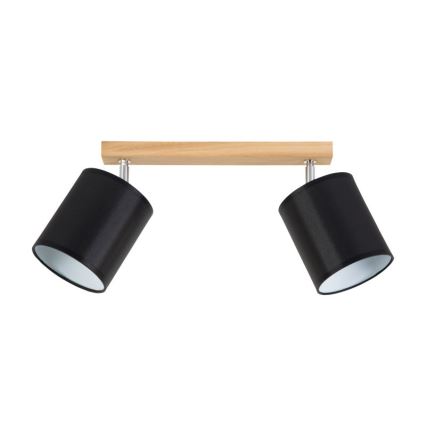 Foco APRILLIA 2xE27/25W/230V carvalho preto - certificado por FSC