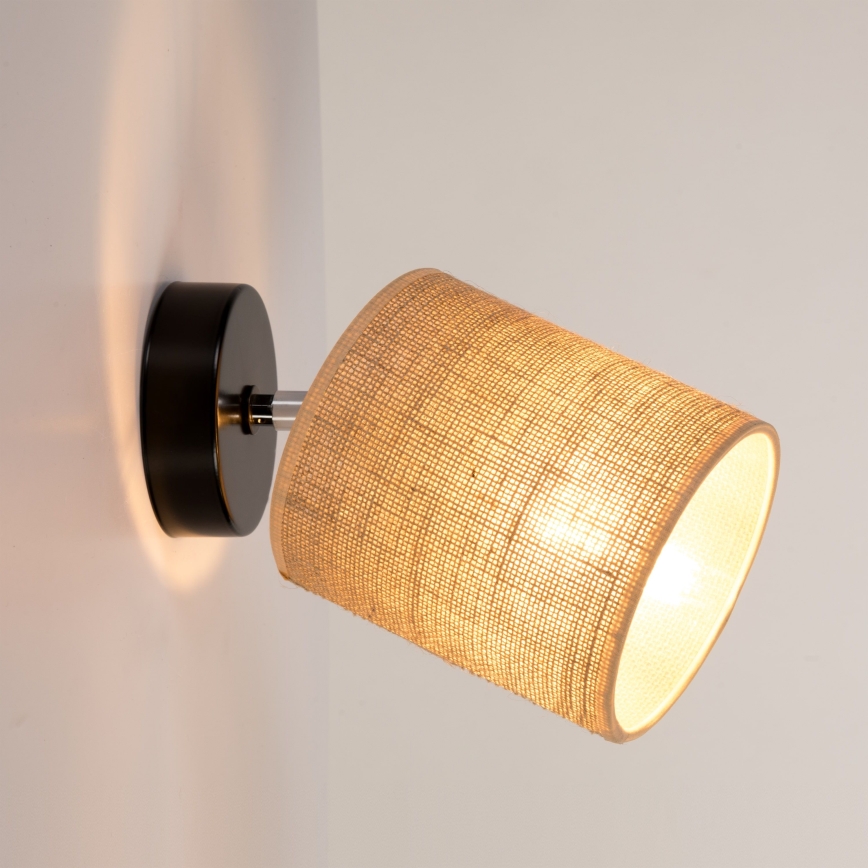 Foco de parede JUTE 1xE27/25W/230V - certificado por FSC
