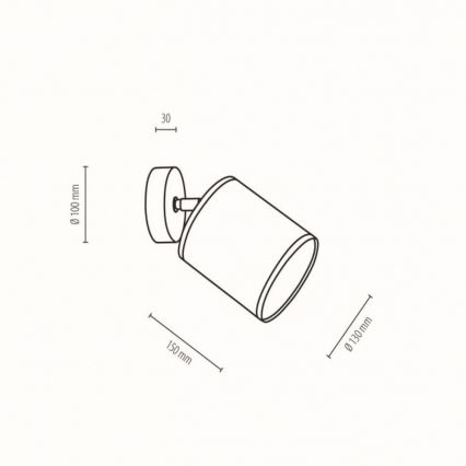 Foco de parede JUTE 1xE27/25W/230V - certificado por FSC