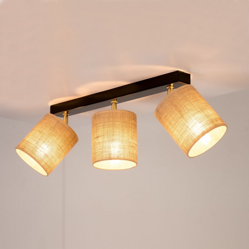 Foco de teto JUTE 3xE27/25W/230V - certificado por FSC