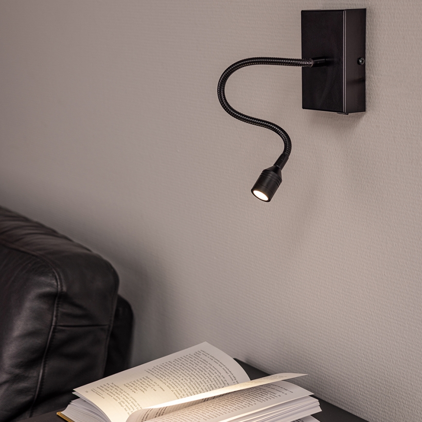 Iluminação de parede LED LECTOR LED/2,5W/230V preto