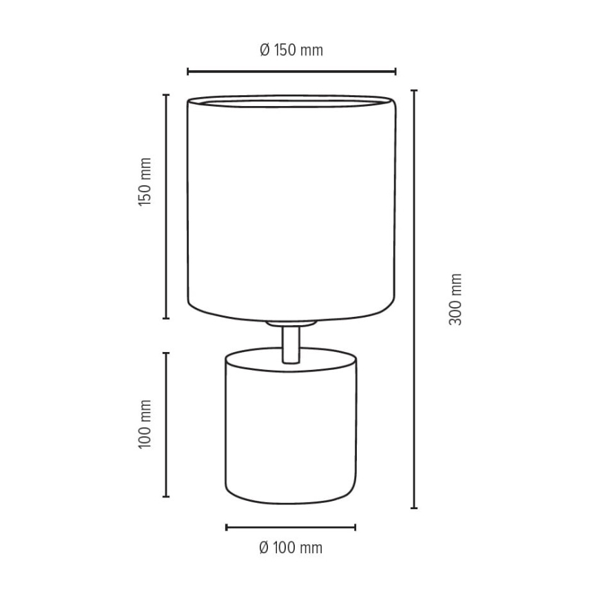 Candeeiro de mesa STRONG ROUND 1xE27/25W/230V betão - certificado por FSC