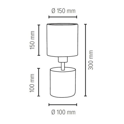 Candeeiro de mesa STRONG ROUND 1xE27/25W/230V betão - certificado por FSC