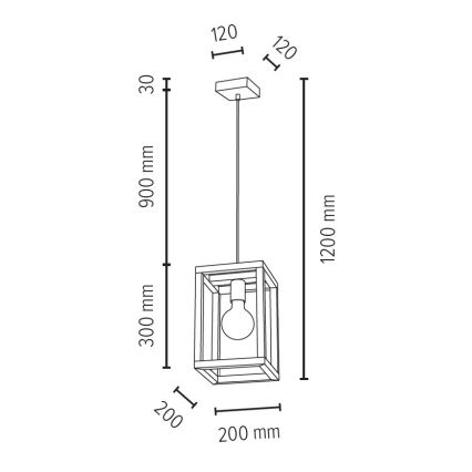 Candelabro suspenso KAGO 1xE27/60W/230V carvalho mate - certificado por FSC