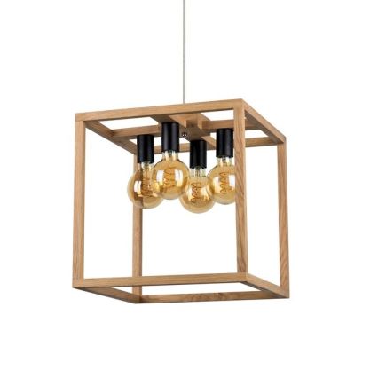 Candelabro suspenso KAGO 4xE27/60W/230V carvalho - certificado por FSC