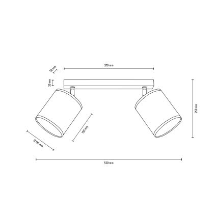 Foco de teto BOHO 2xE27/25W/230V carvalho - certificado por FSC