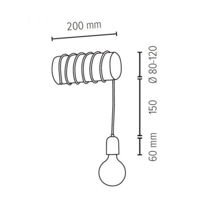 Iluminação de parede TRABO 1xE27/60W/230V pinho - certificado por FSC