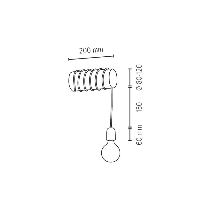 Iluminação de parede TRABO 1xE27/60W/230V pinho - certificado por FSC
