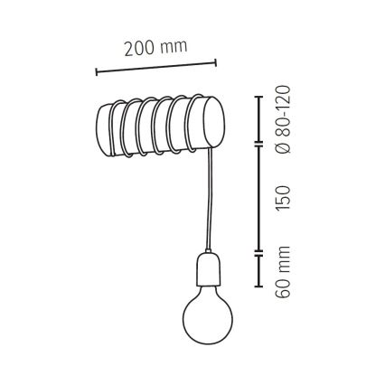 Iluminação de parede TRABO 1xE27/25W/230V pinho - certificado por FSC