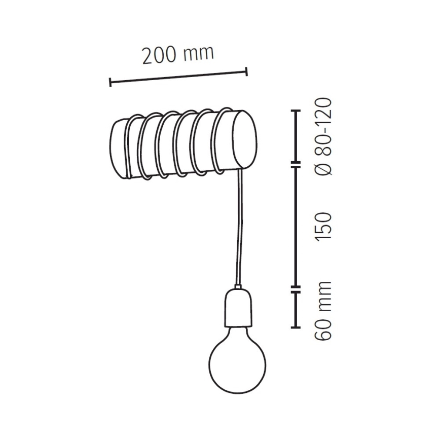 Iluminação de parede TRABO 1xE27/25W/230V pinho - certificado por FSC