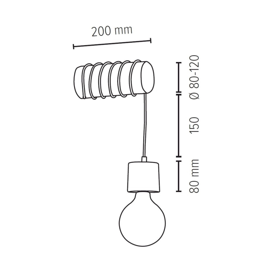 Iluminação de parede TRABO 1xE27/60W/230V pinho - certificado por FSC