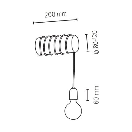 Iluminação de parede TRABO 1xE27/25W/230V pinho - certificado por FSC