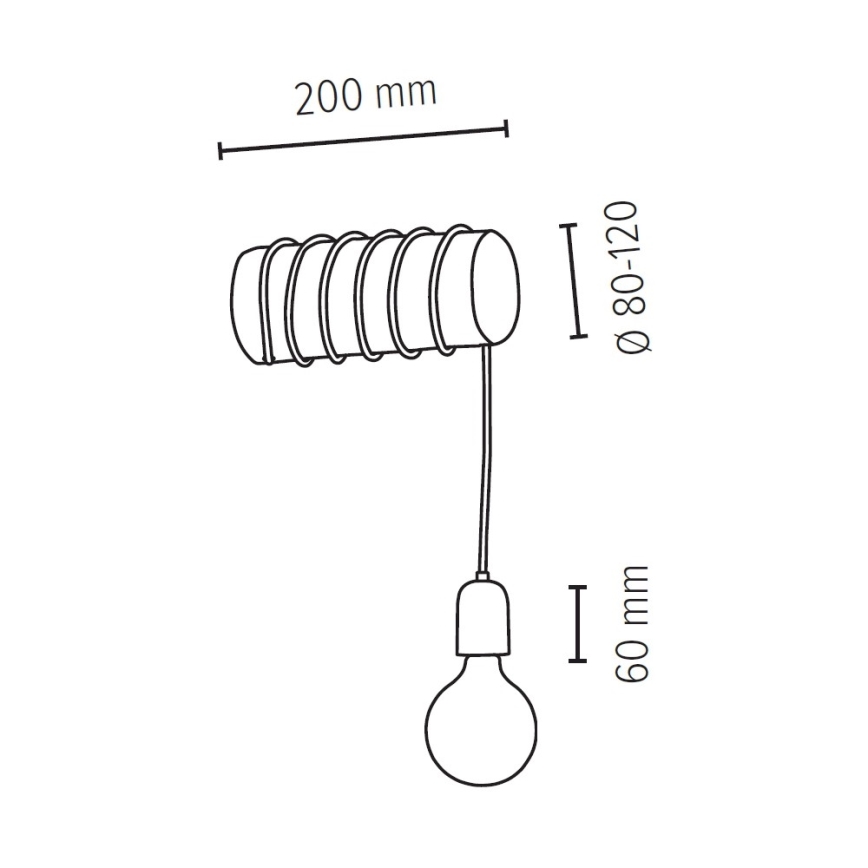 Iluminação de parede TRABO 1xE27/25W/230V pinho - certificado por FSC