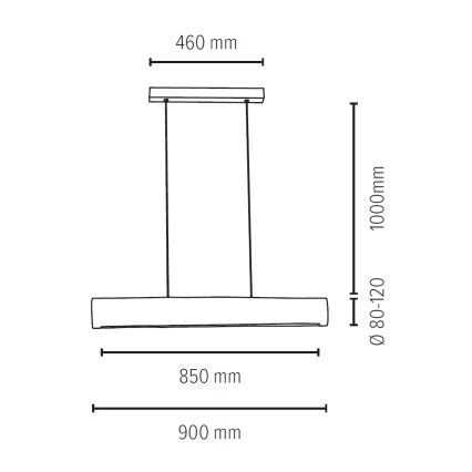 Candelabro suspenso LED com regulação LUCAS LED/25.5W/230V pinho - certificado por FSC