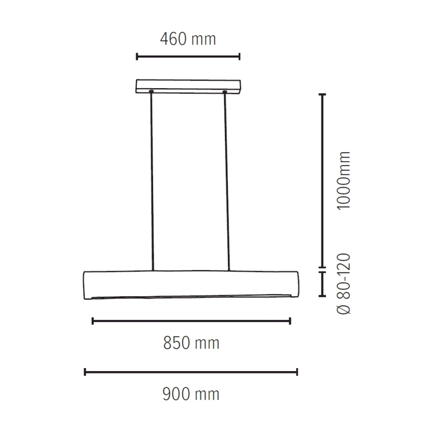 Candelabro suspenso LED com regulação LUCAS LED/25.5W/230V pinho - certificado por FSC