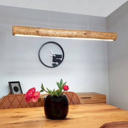 Candeeiro suspenso LED com regulação LUCAS LED/25,5W/230V pinho