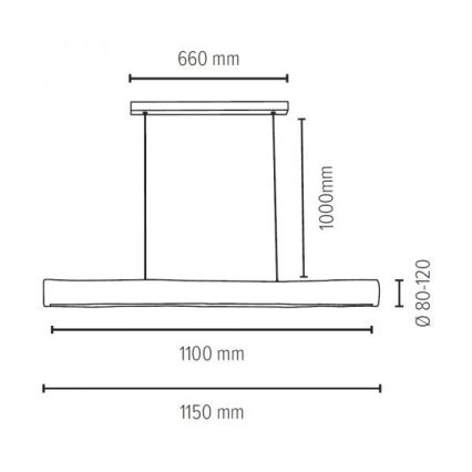 Candelabro suspenso LED regulável LUCAS LED/33W/230V pinho - certificado por FSC
