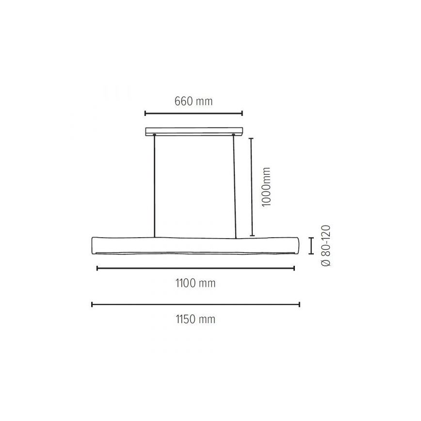 Candelabro suspenso LED regulável LUCAS LED/33W/230V pinho - certificado por FSC