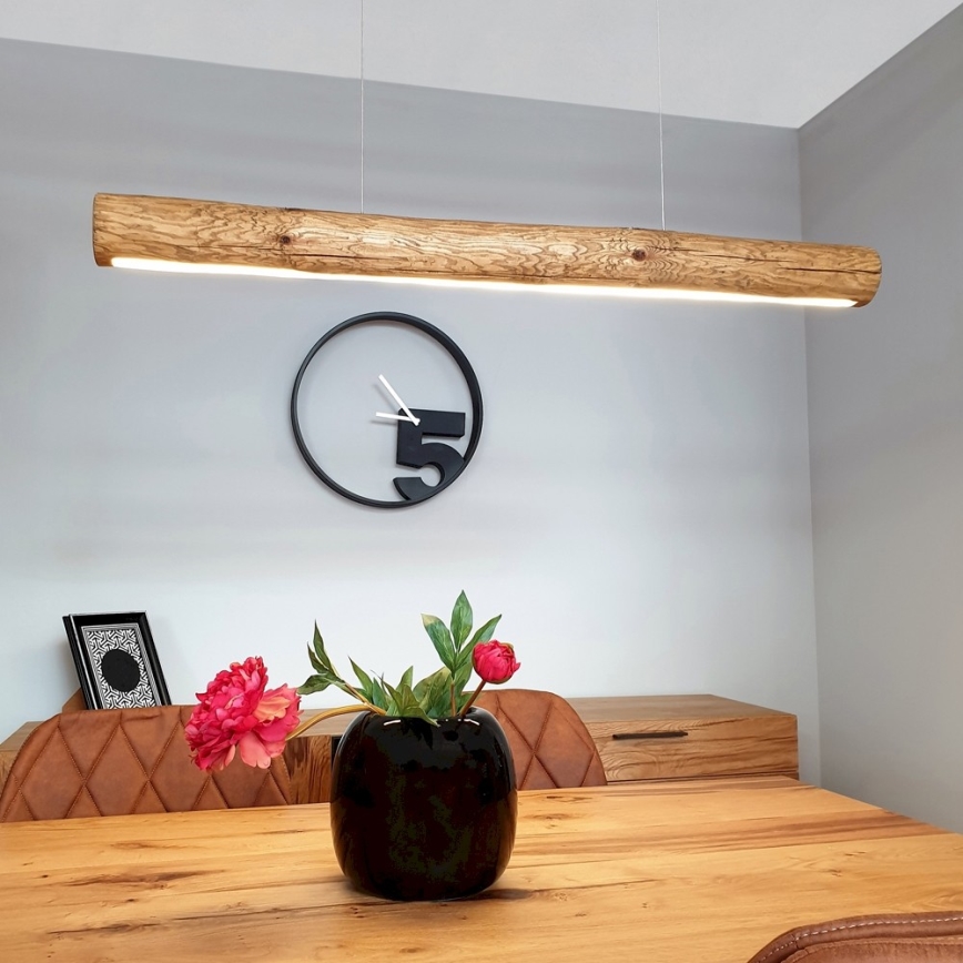 Candeeiro suspenso LED com regulação LUCAS LED/33W/230V pinho
