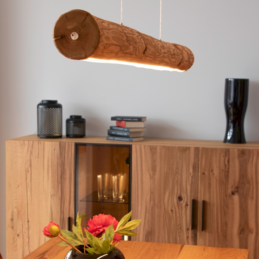 Candeeiro suspenso LED com regulação LUCAS LED/33W/230V pinho