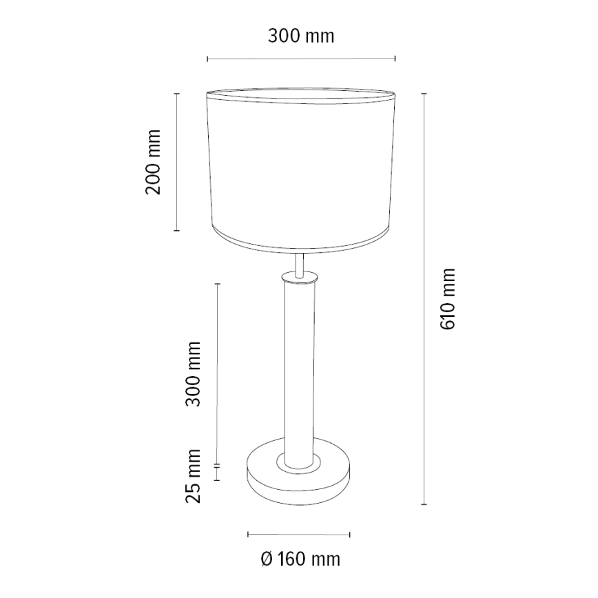 Candeeiro de mesa BENITA 1xE27/60W/230V 61 cm branco/carvalho